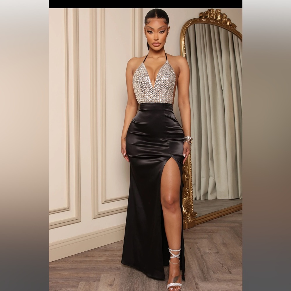 Diamonds Forever Embellished Maxi Dress